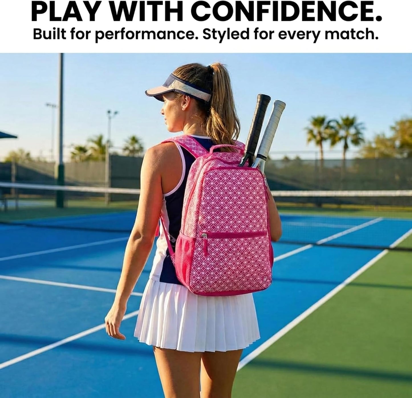 Thorza Tennis Racket Backpack for Women – Lightweight Tennis Bag Stores 2 Rackets, Balls, and Sports Gear – Backpack