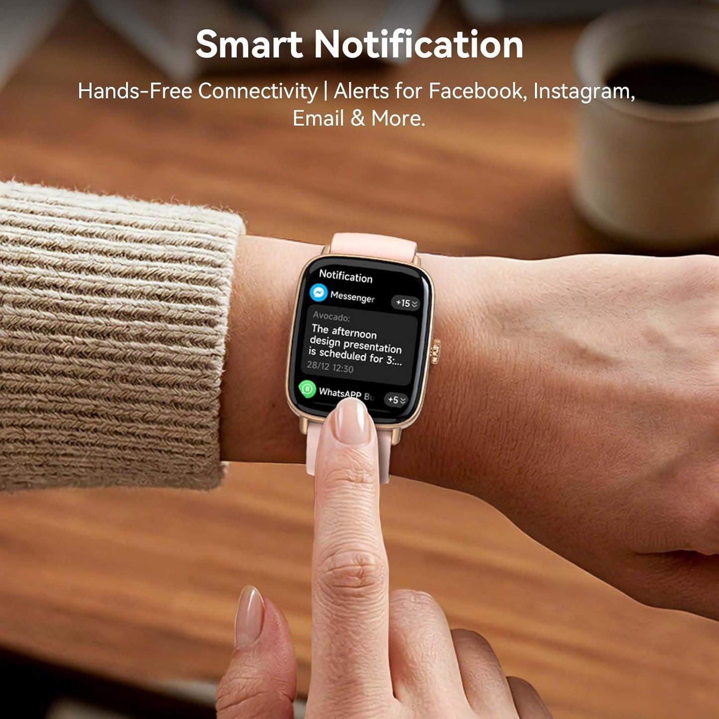 Smart Watch for Women, 1.85" HD AMOLED Fitness Tracker (Answer/Call) with 24/7 Heart Rate/Sleep/SpO2 Monitor for iPhone & Android, 120+ Sports Modes Smartwatch with IP68 Waterproof, 2 Bands