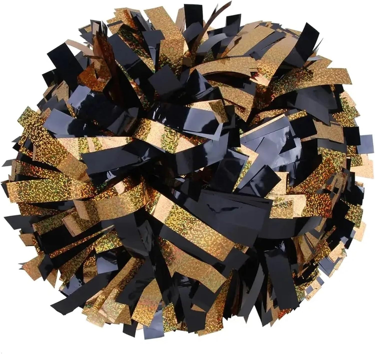 1piece,Cheerleader Baton Handle Pom Pom Metallic Black, Metallic Silver, Mixed Red for Cheering Party