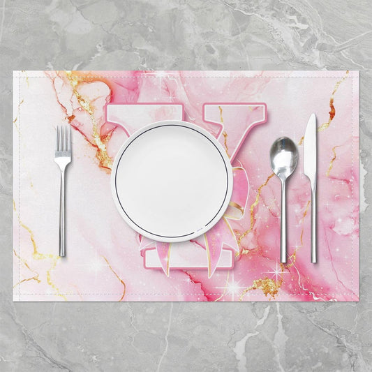 Feelyou Cute Pink White Bow Placemats Set of 4 Bow Knot Table Mats Kawaii Place Mat for Kitchen Dining Table Party Decor Indoor Outdoor 18"x12" Non-Slip Easy to Clean Princess Bowknot