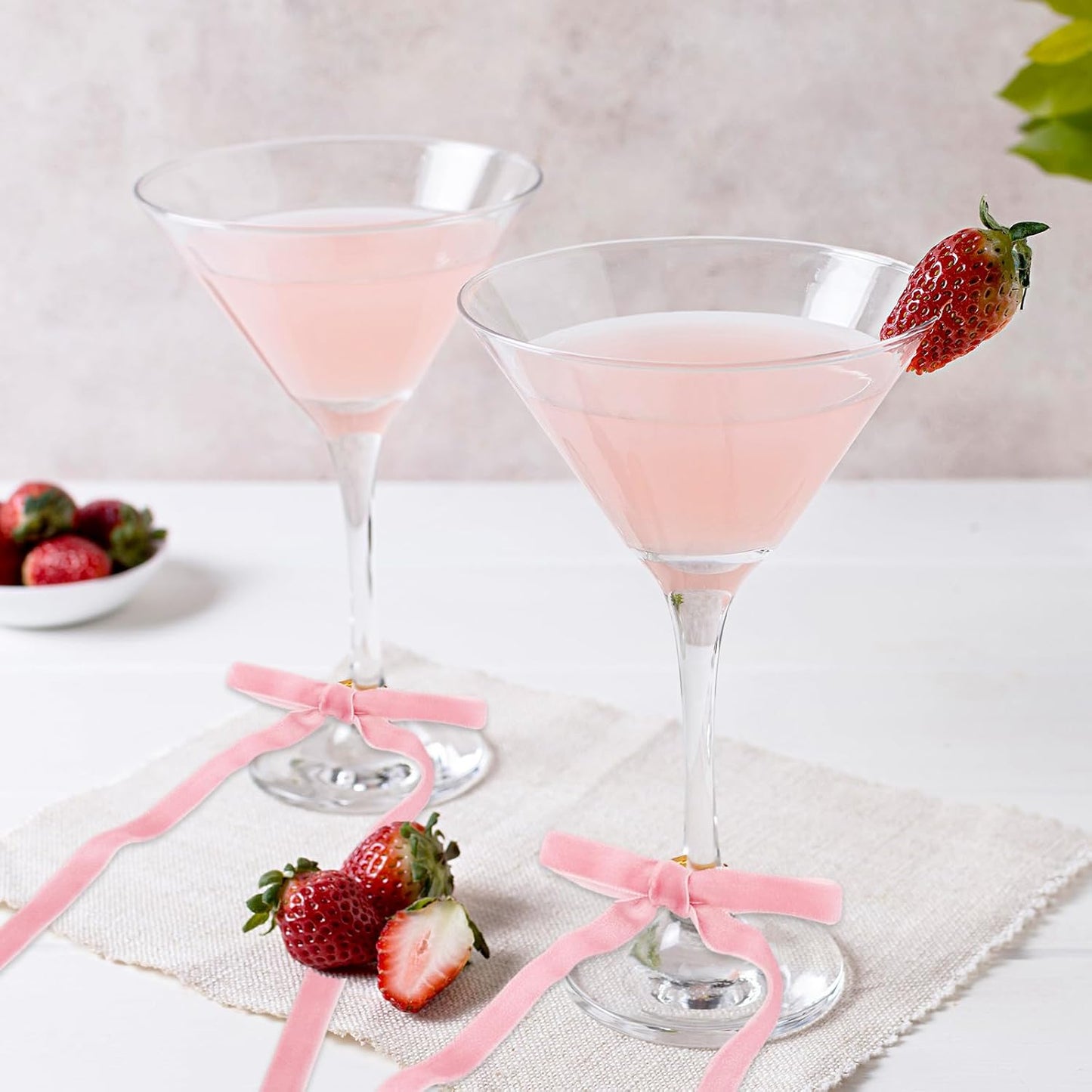 FYSUIMU Bow Drink Markers Velvet Bowknot Wine Valentines Charm Decoration Cute Coquette Wine Glass Holder for Party, 24Pcs
