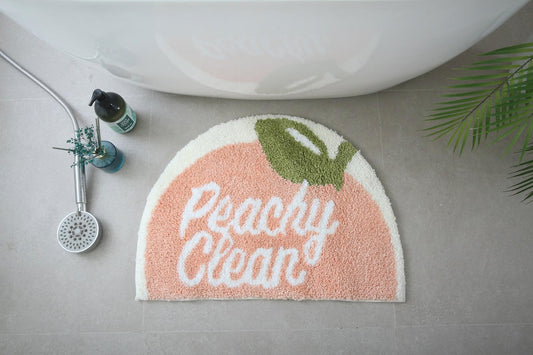 Creative Semicircle Half Round Soft Plush Bath Mat Anti-Slip Bathroom Indoor Mats Sitting Room Doormats Room Rugs Bathmat Home Decor (Pink)