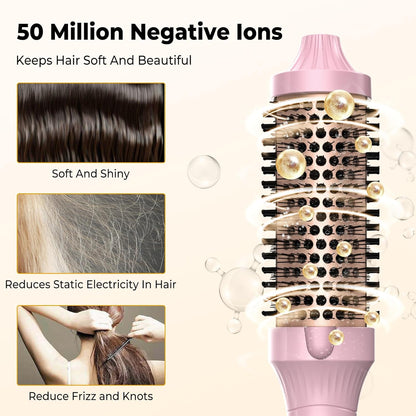 1.5 in Thermal Brush, Curling Iron Heated Round Curling Volumizing, The Ceramic Barrel Heats up 30S, LCD Display 10 Temperatures frizz-Free Curls The Ionic