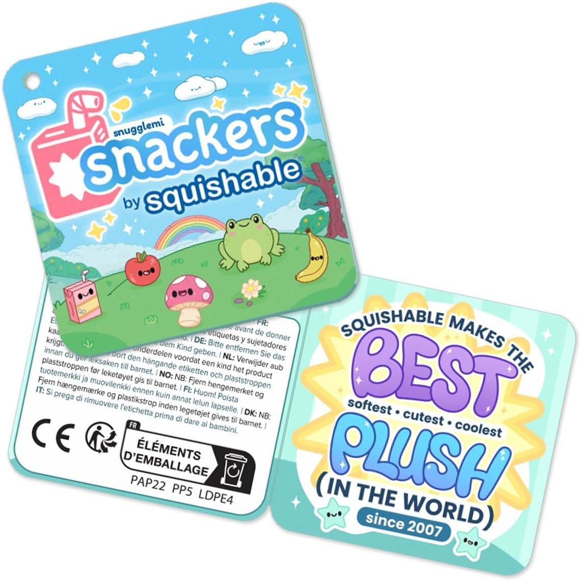 Squishable - Snugglemi Snackers Peach - Comfort Food Collection - 6.5 in - Soft Toy Collectible Stuffed Animal - Beans