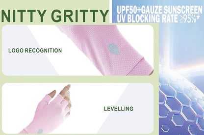 Men's Women's SPF Fingerless Gloves Mittens Sun Protection Unisex Driving Gloves UPF 50+ With Silicone Gel