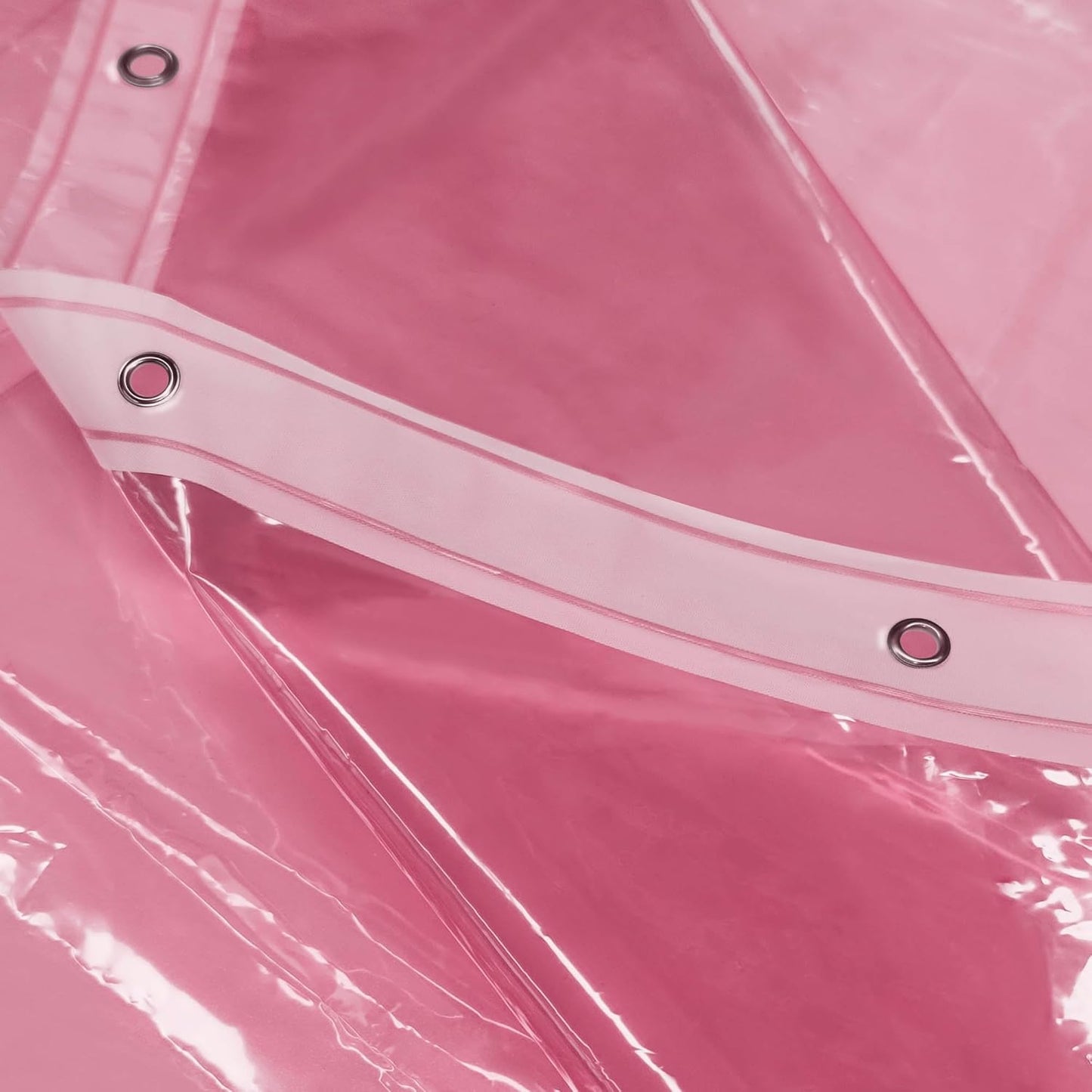 Barossa Design Shower Curtain Liner - Premium Clear Pink PEVA Shower Liner with 3 Magnets and Metal Grommets, Waterproof Lightweight Plastic Standard Size Bathroom Curtains - Translucent Pink