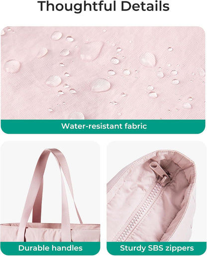 BAGSMART Tote Bag for Women, Tote Bag with Zipper Work Tote with Compartments Nurse Shoulder Hanbag for Travel, Gym