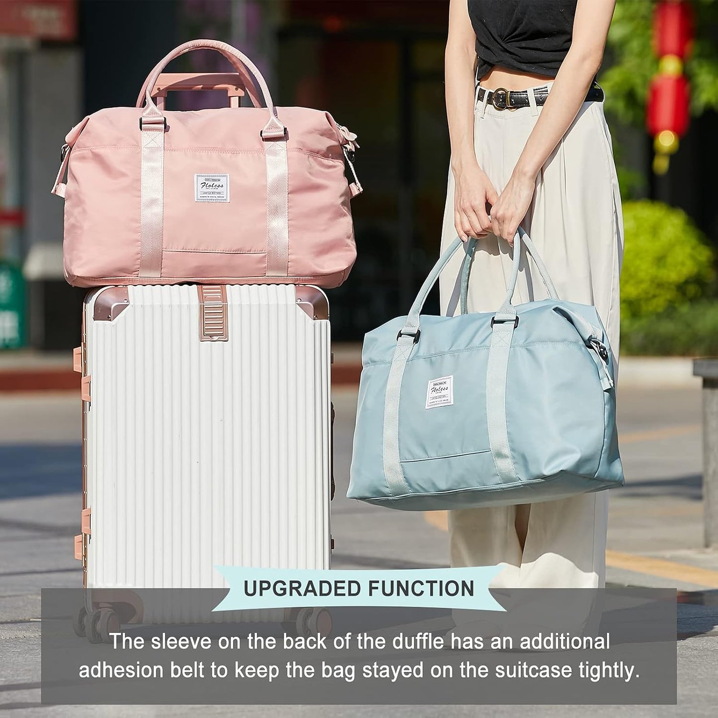 Travel Duffel Bag, Carry On Overnight Weekender Bags for Women | Travel Bag with Wet Pocket & Trolley Sleeve, For Spirit Airlines 18x14x8 Personal Item Bag