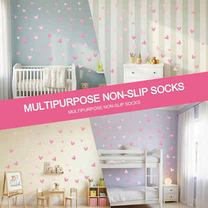120 Pieces Heart Wall Decals, Pink Heart Shape Wall Stickers, PVC Removable Pink Walls Stickers for Girls Bedroom, Nursery, Kids Room, Playroom Decorations, Pastel Cute Hearts