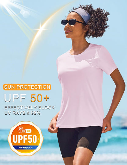 Cavva Women's Short Sleeve Workout Tops UPF 50+ Athletic Shirts Quick Dry Sun Protectioin Rash Guard for Gym Tee