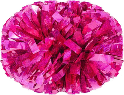 Shining Cheer Pom Poms 3pcs Colorful Laser Cheerleading Pom Poms with Baton Handle for Team Spirit Sports Dance Cheering