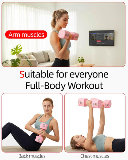 Abahub Dumbbell Set for Home Gym, 4 in 1 Adjustable Weights Dumbbells Set with Kettlebell Grip Converter for Women