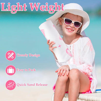 R HORSE Coquette Pink Bow Beach Towel for Girls Women, 30 x 60 inch Microfiber Summer Beach Pool Towel Quick Dry Sand Free Blanket for Bath Sport Travel Swimming Camping Party Supplies