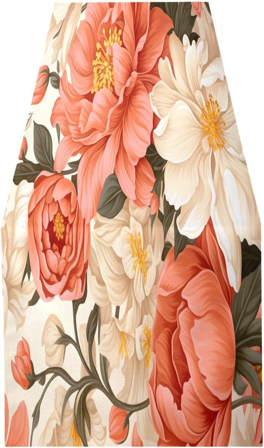 Peach Floral Table Runner 18 x 72 Inch Long Kitchen Dining Table Runners Farmhouse Rustic Table Runners for Wedding Banquet Party Decoration