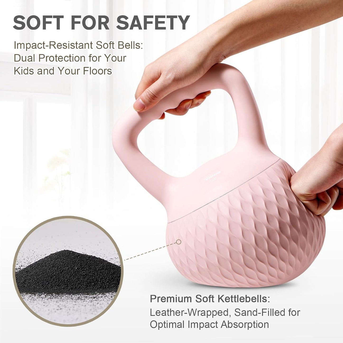 YIGUO Soft Kettlebell, Kettlebells Cushioned Impact-Resistant Base and Anti-Slip Grip, Strength Training Kettle Bell for Women and Men, Home Workout