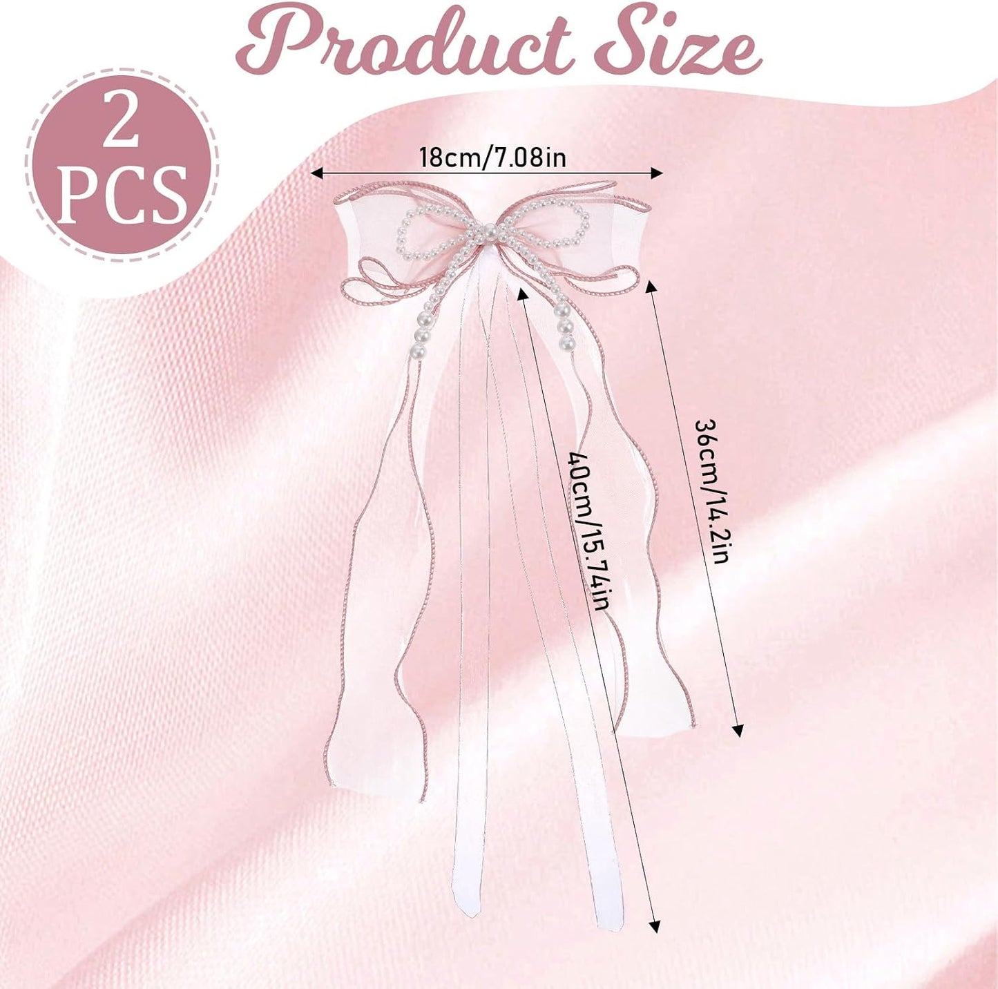 Pink Bow Curtain Tiebacks, 2 Pcs Elegant Pink Bow Butterfly Curtain Tiebacks with Pearls Sweet Bowknot Holdbacks for Stylish Home Bedroom Offices Dining Rooms Wedding Party Decoration