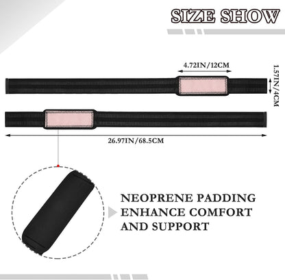 Light Pink Lift Straps 26" Anti Slip Wrist Wraps Gym for Powerlifting, Strength Training, Bodybuilding