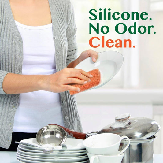 Peachy Clean Silicone Scrubber (Qty 3) for Camping Cookware, Outdoor Cooking, and Backpacking