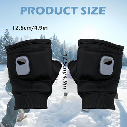 Heated Fingerless Gloves for Women, Smart Thermostatic Portable Heated Gloves, Rechargeable Heated Glove with Digital Display for Women Men for Outdoor Work, Cycling, Skiing