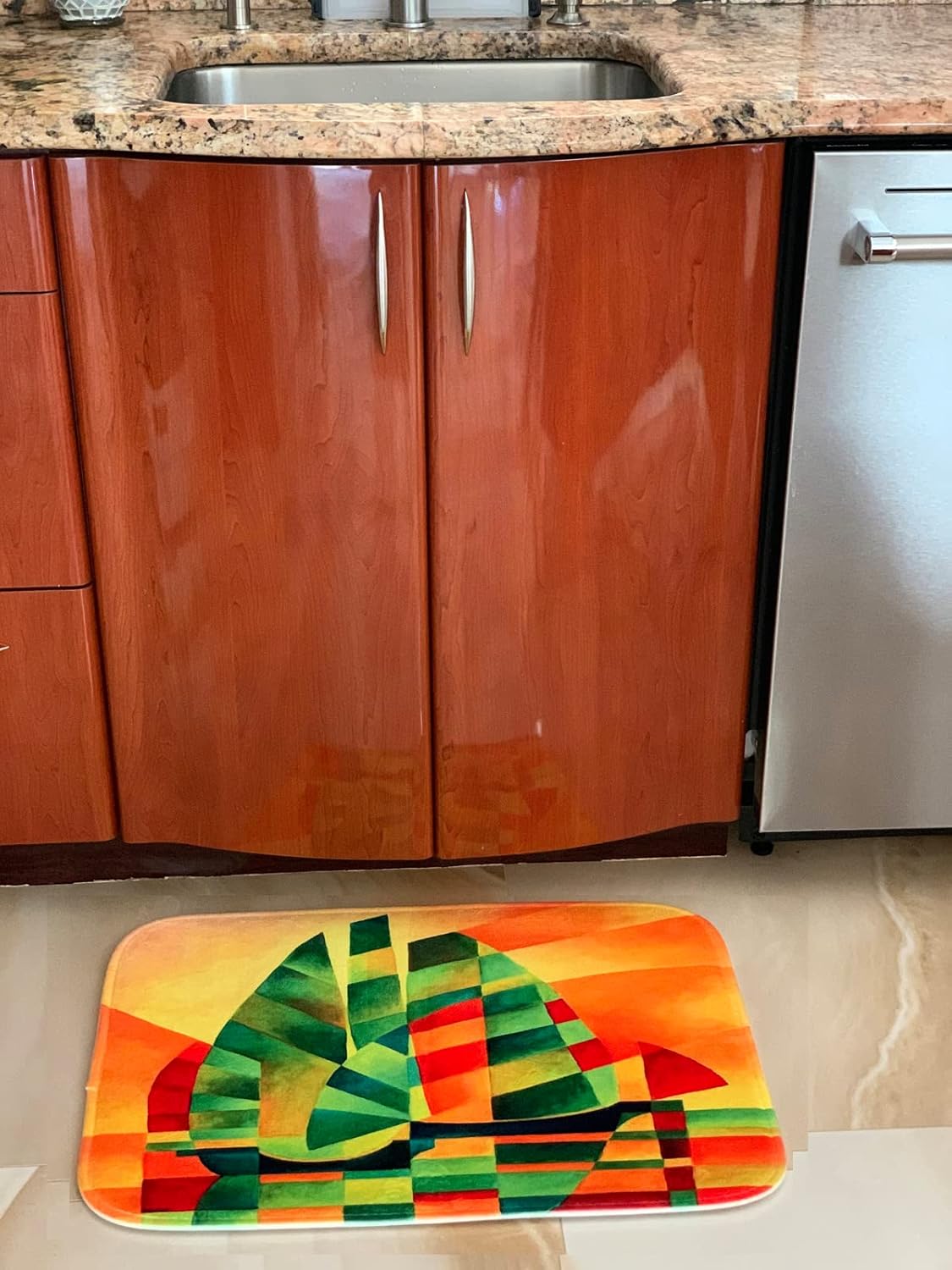 3dRose Bathroom Bath Rug Mat - Bright Hot Pink and White Stripes Pattern - Horizontal Striped Summery Girly Stripy Stripey Stripe Patterns