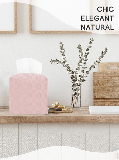 Tissue Box Cover, Tissue Box Holder Square, Tissue Holders Decorative Organizer for Home Decor, Tabletop and Car, 5"X5"X5" (Pink)