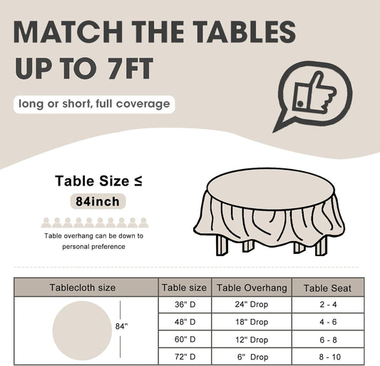 D&Z Plastic Table Cloth Disposable, 12 Pack Pink Round Tablecloth Individually Wrapped for Indoor&Outdoor, 84 Inch Table Cover for Valentine's Day, Party, Mother's Day, Birthday, Wedding & Dinner