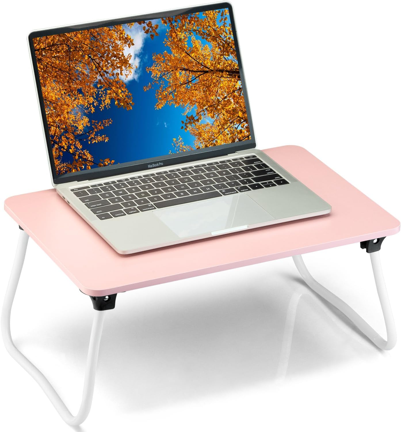 Portable Lap Desk Bed Desk Lap Table Bed Table, Laptop Stand Breakfast Serving Tray, Foldable & Lightweight Mini Table, Lap Tablet Desk for Sofa Couch Floor - - Pink