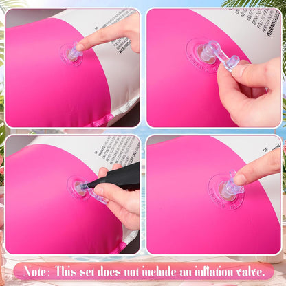 8 Pcs Pink and Orange Inflatable Pool Float 35.43 Inch Pool Water Ring Cocktail Loungers Tube Swimming for Tequila Sunset,Bachelorette, Wedding, Summer Beach Party