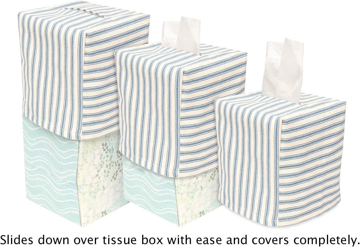 Tissue Box Cover Tissue Holder Tissue Dispenser Square Cube, Soft Fabric Cover Slips Over Cardboard Facial Tissue Boxes - Pink Room Decor, Nursery Decor, Bathroom, Bedroom, Lined Fabric Folds Flat
