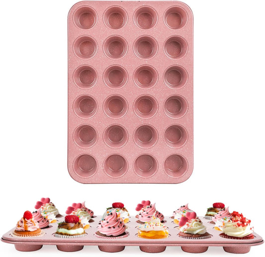 2-Pack Healthy Baking Cupcake Pan| Non Stick 12-Cup Muffin Pan | Durable & Easy Clean Muffin Tin | Perfect for Cupcakes, Muffins (Beige)