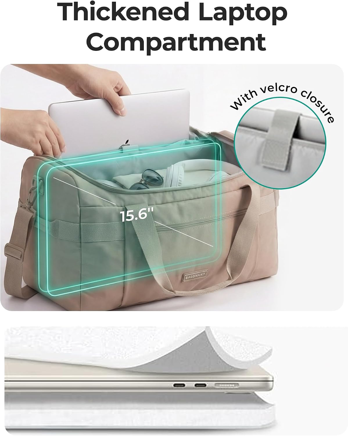 BAGSMART Travel Duffel Bags with Dividers, 32L Gym Duffle Bag with Laptop Compartment, Carry On Weekender Overnight Bag, Shoe Bag, PVC Wet Pocket, Pink