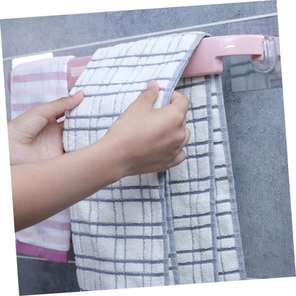 Wall Mounted Towel Rack Pink Self Adhesive Towel Shelf for Bathroom Kitchen Space Saving Storage