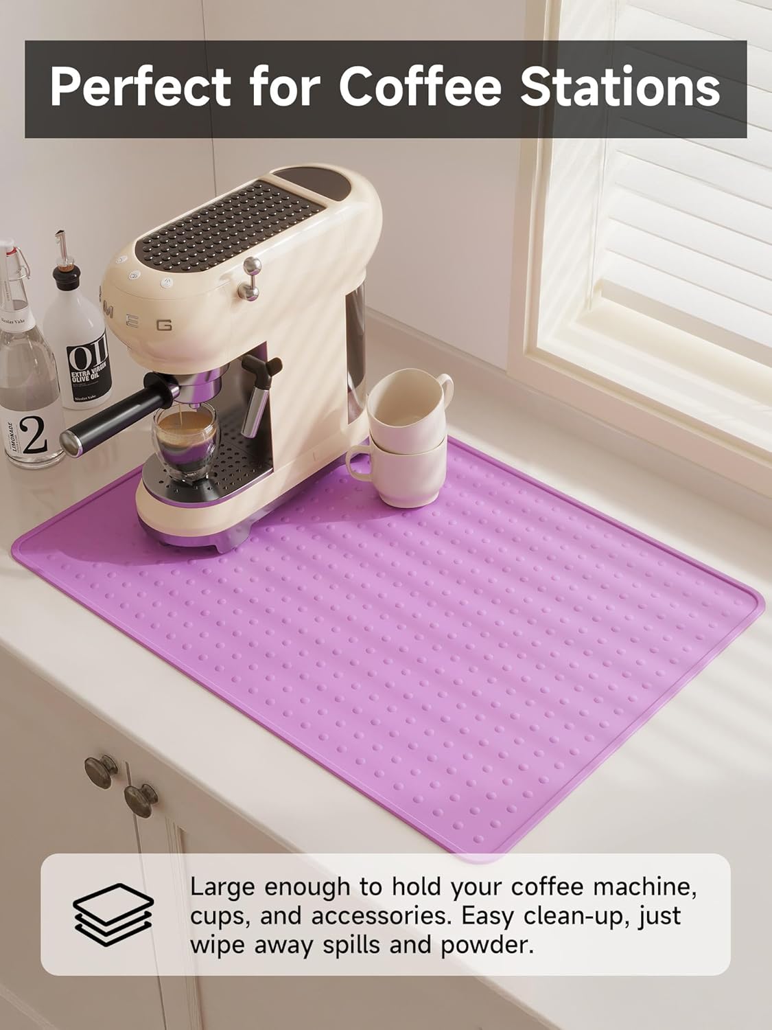 XiFEO Silicone Stove Top Cover for Electric Stove, Glass Stove Top Cover Protector, Flat Top Range Cover – Double as Dish Drying Mat, Coffee Bar Mat, Kitchen Stove Accessories, 28 x 20 in, Pink