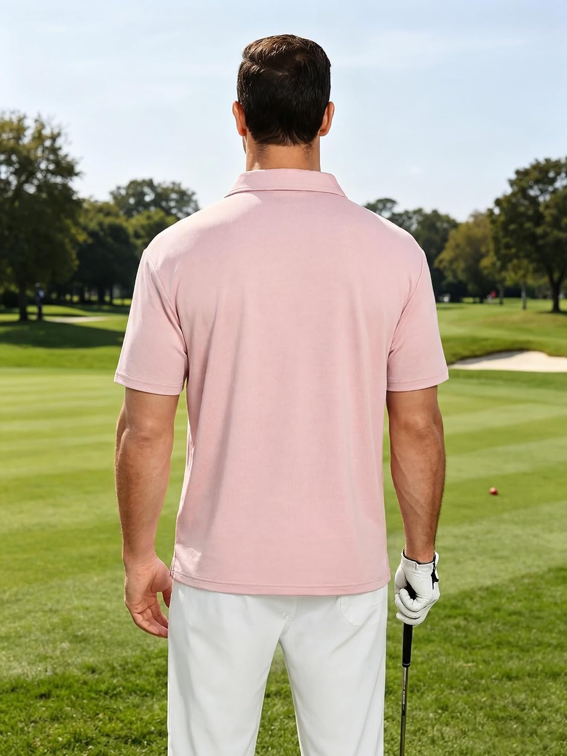 Lexiart Men's Golf Polo Loose Fit Midweight Short Sleeve Moisture Wicking Collared Shirt M-3XL