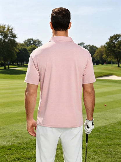 Lexiart Men's Golf Polo Loose Fit Midweight Short Sleeve Moisture Wicking Collared Shirt M-3XL