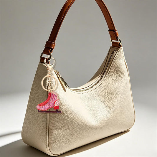 coadipress Skating Shoes Keychain for Women Sparkling Colorful Rhinestone Skating Keychain Handbag Charm Accessories