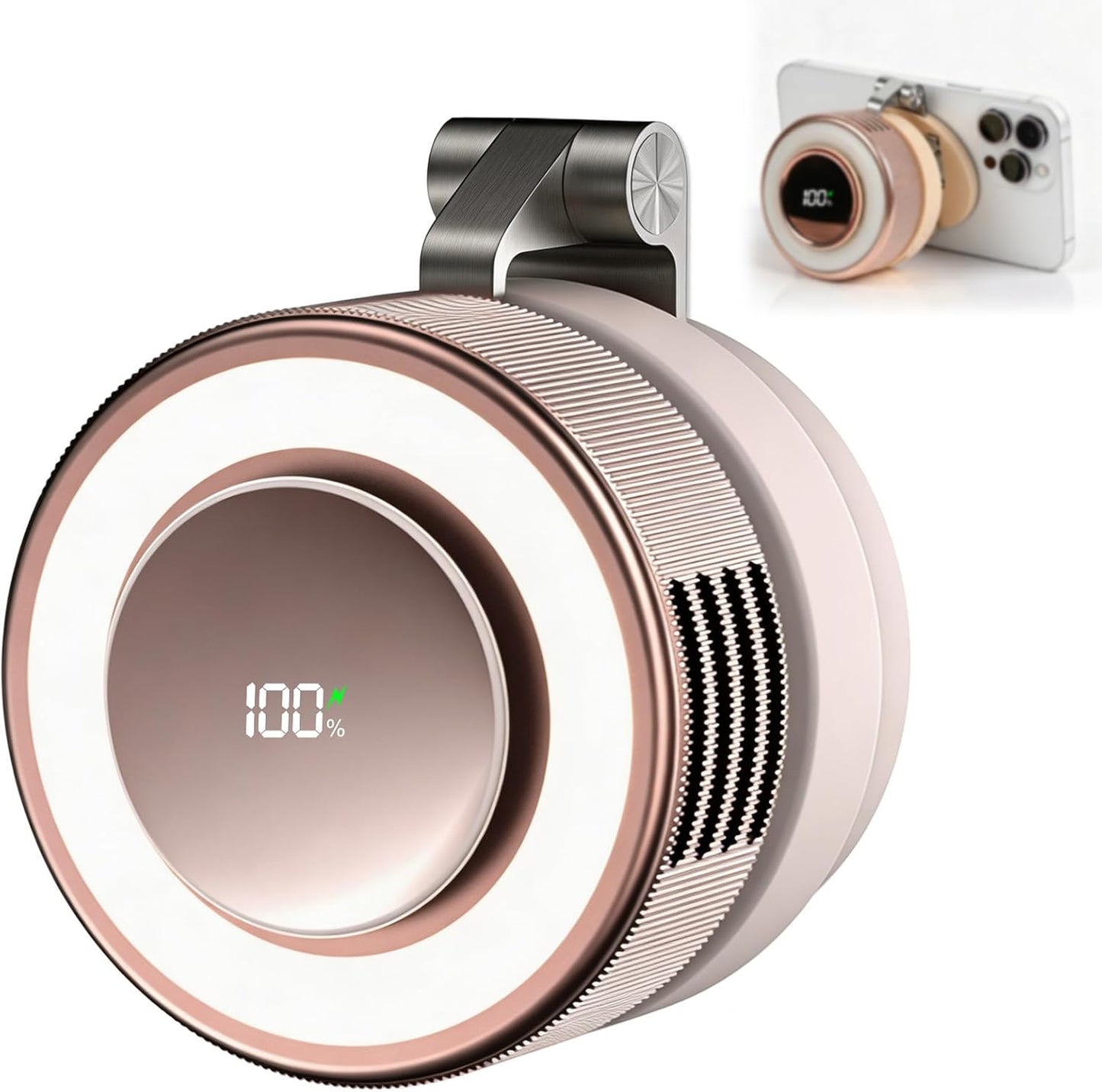 Portable Silent Mini Bladeless Electric Fan, 2026 New Mini Bladeless Fan Clip On,Small fan Clip on for Shirt & Waist,Adjustable 3-Speed For Outdoor & Travel & Office,Travel Accessories,Gift (Pink)