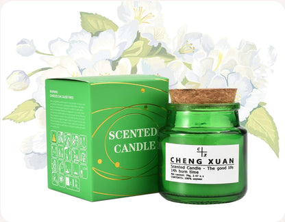 Scented Candle Peach & Hibiscus,215G Perfume Floral Aroma Gift Candle Set,Handmade Soy Wax in Glass Jar 16 Hours,Prefect for Meditation Stress Relief Mood Boosting