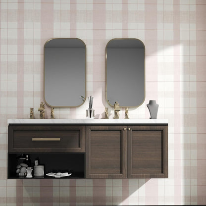 Timeet Modern Peel and Stick Wallpaper Pink Boho Contact Paper Plaid Wallpaper Waterproof Self Adhesive Removable Textured Wall Paper for Bedroom Bathroom Cabinets Wall Decor Vinyl 17.3" x 80"