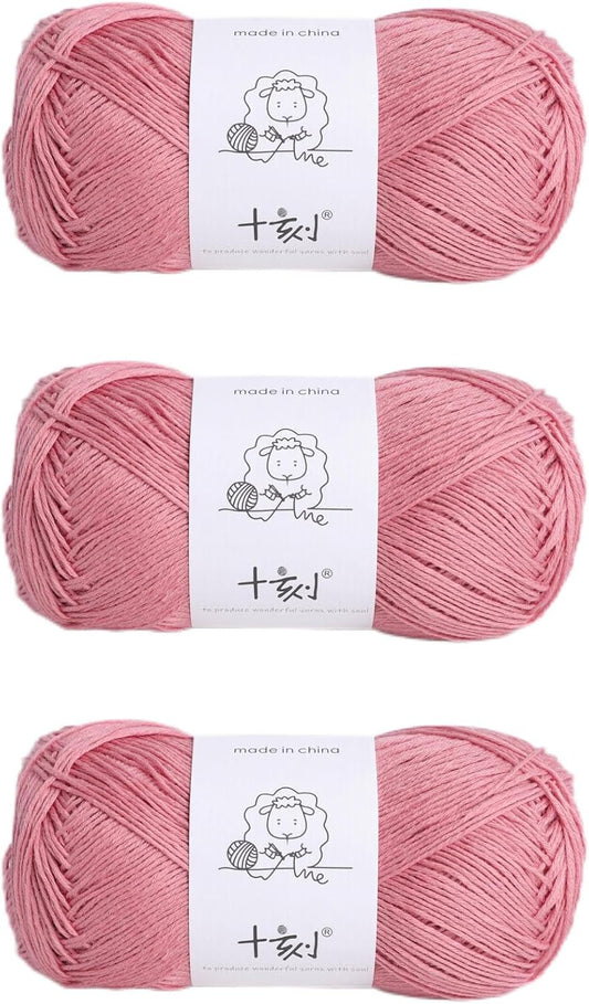 Linen rayon lyocell blend yarn, superfine fingering weight (1), 150g/5.29oz (3 strands, 50g/230yds per strand)- 12 Coral Pink