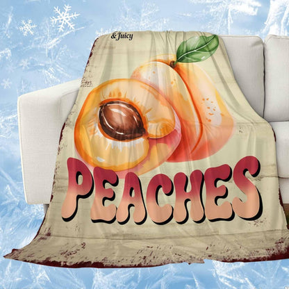 Cooling Blanket for Hot Sleepers, Pink Peaches Lightweight Breathable Summer Blanket, Vintage Farmhouse Botanical Fruit Leaves Double-Side Cool Throw Blankets for Sleeping Travel, 40"x60"