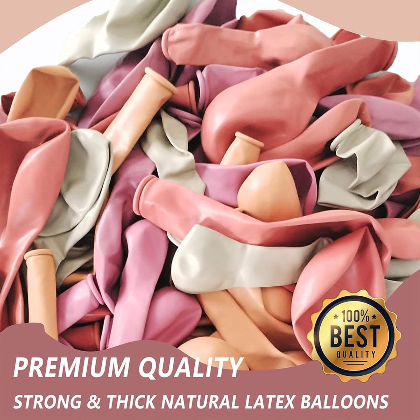 Retro Blush Pink Balloon Arch Kit-Dusty Pink Cream Peach White Sand Balloon Garland,Boho Pastel Pink Balloons Party Decorations for Birthday,Baby Shower,Wedding Bridal 109PCS
