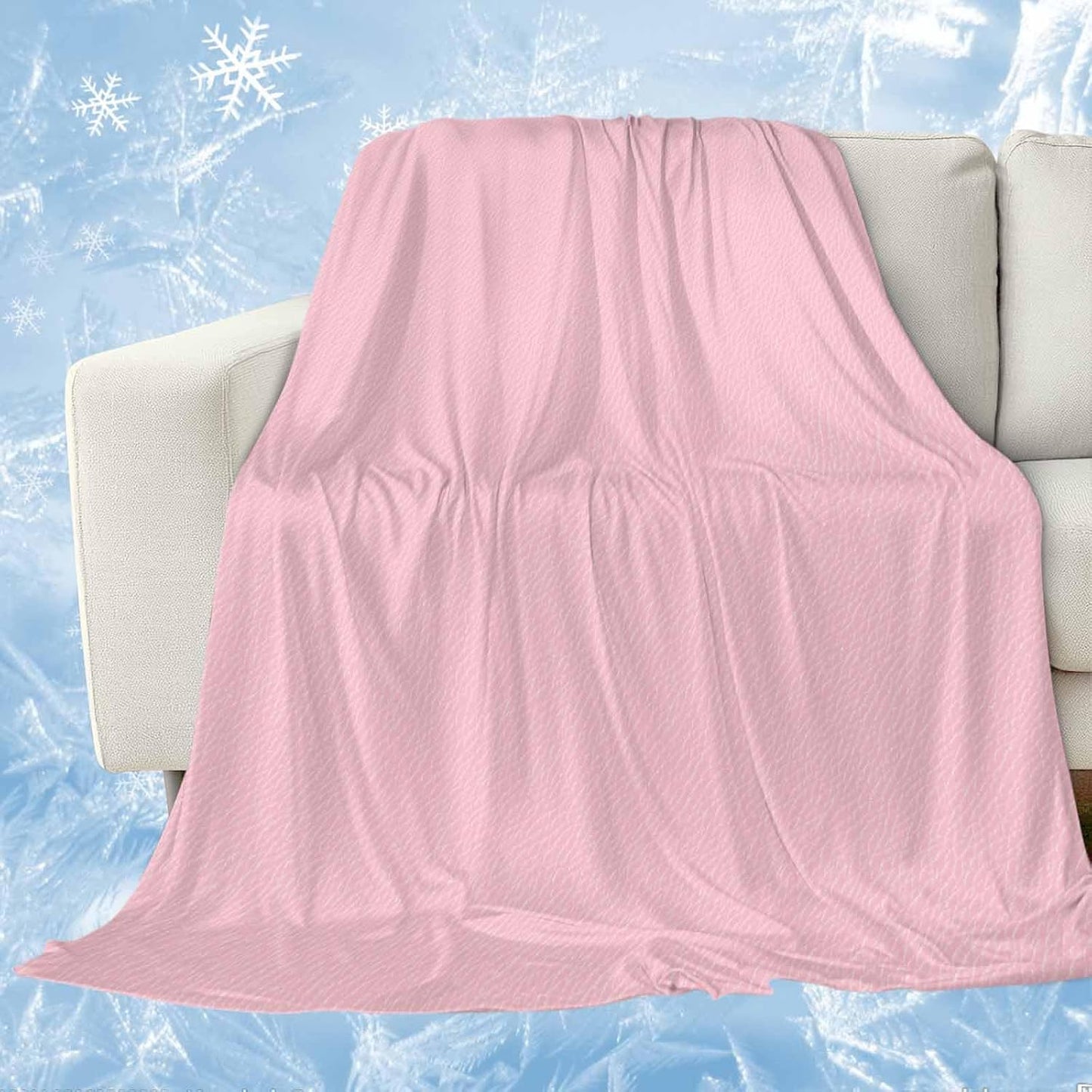 Solid Pink Cooling Blanket, Lightweight Breathable Summer Throw Blanket with Double Sided Cold Effect,Romantic Minimalism Abstract Denim Texture Picnic Beach Blankets Bed Sheet for Sleepers 30"x40"