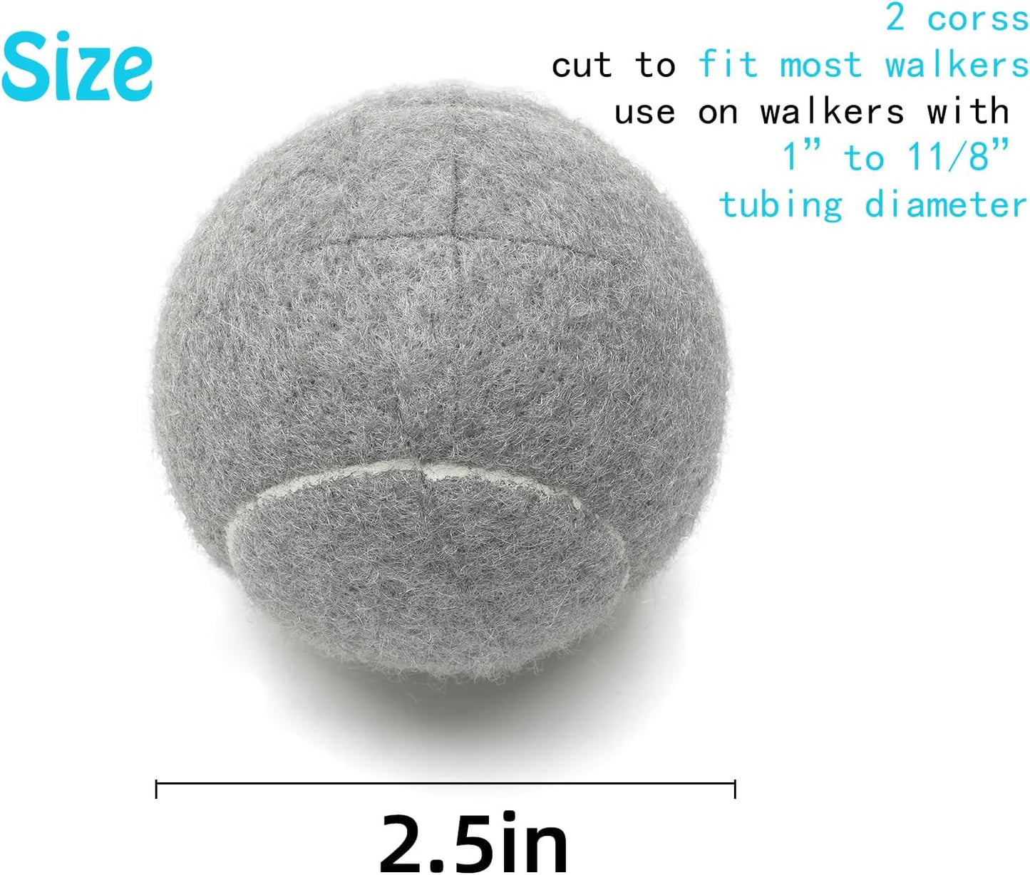 Precut Tennis Balls for Walkers 4 PCS Walker Tennis Ball for Furniture Legs and Floor Protection Heavy Duty Long Lasting Felt Pad Glide,Fit Most Walkers