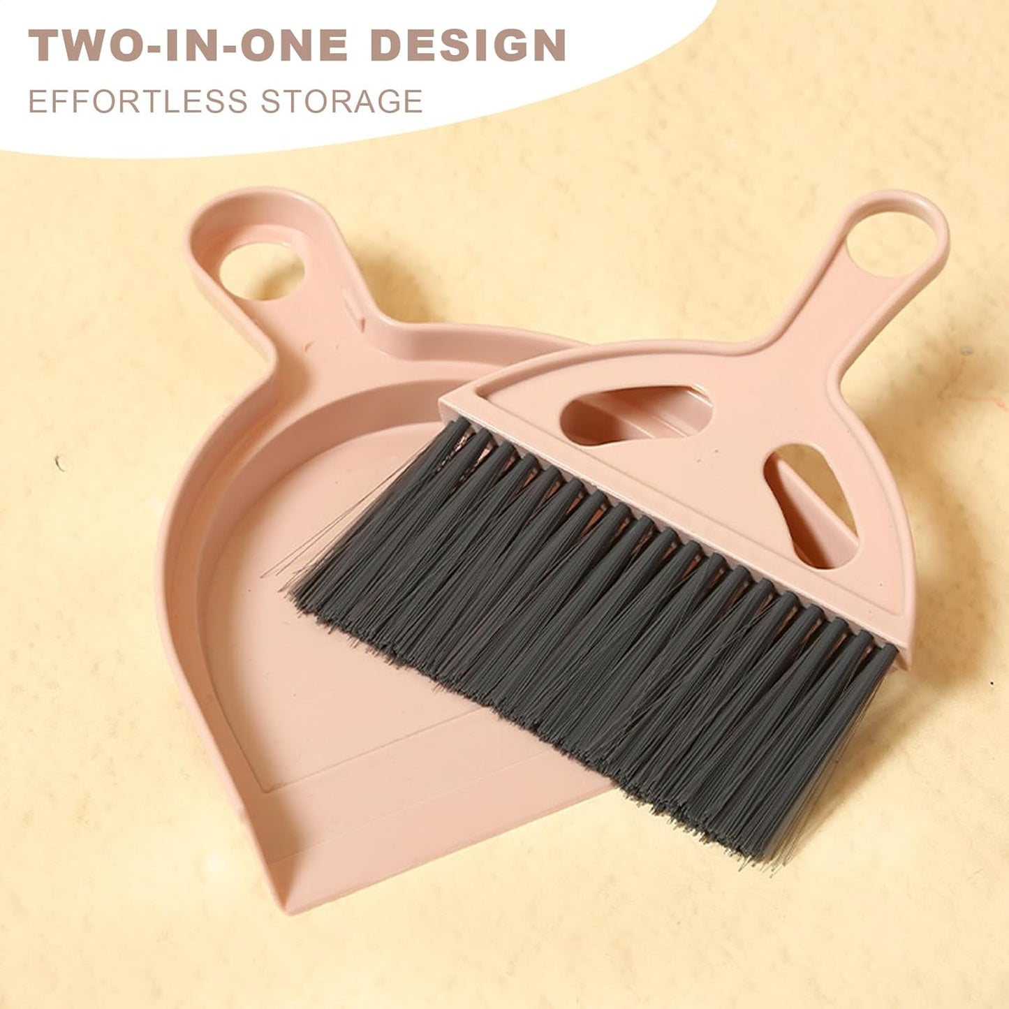 Mini Broom and Dustpan Set Small Broom with Dustpan Combo Set Portable Cleaning Tools for Home Office RV Learning Camping (Pink)