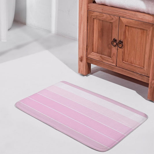 Chic Pink Stripe Pattern Bathroom Rugs, Non Slip & Absorbent Bath Mat Carpets for Bathroom, Entryway or Sink 16" x 24"