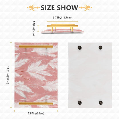 Pampas Peach Decorative Decorative Trays with Handles Serving Tray Handles for Jewelry Perfume for Modern Serving bandeja de plastico para servir