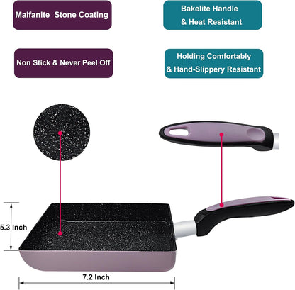 Tamagoyaki Japanese Omelette Pan / Egg Pan - Non-stick Coating - Rectangle Frying Pan Mini Frying Pan – Pink