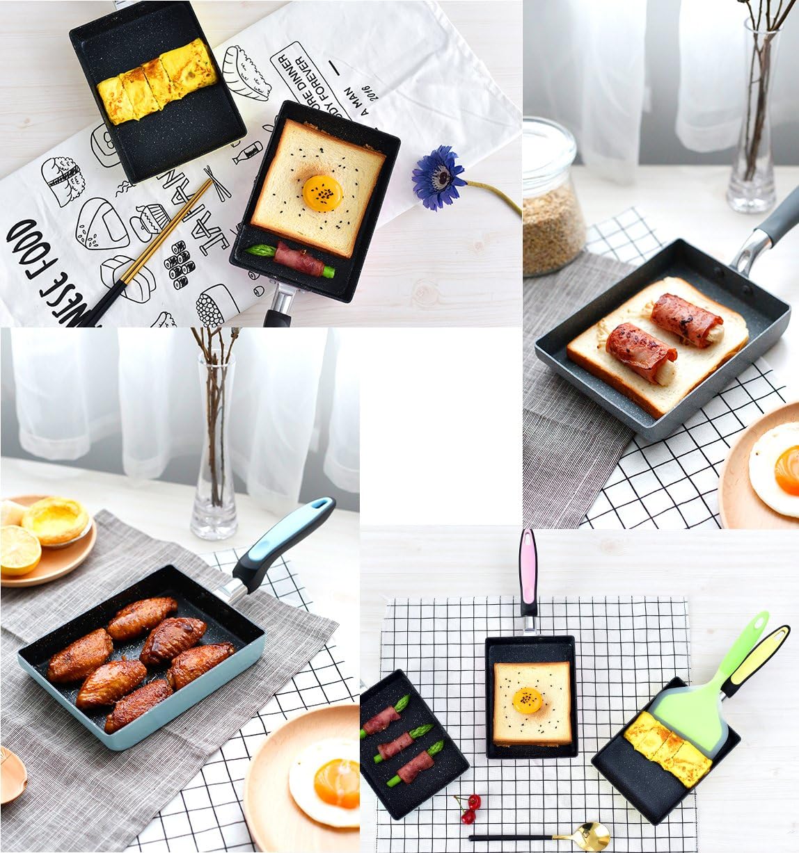Tamagoyaki Japanese Omelette Pan / Egg Pan - Non-stick Coating - Rectangle Frying Pan Mini Frying Pan – Pink