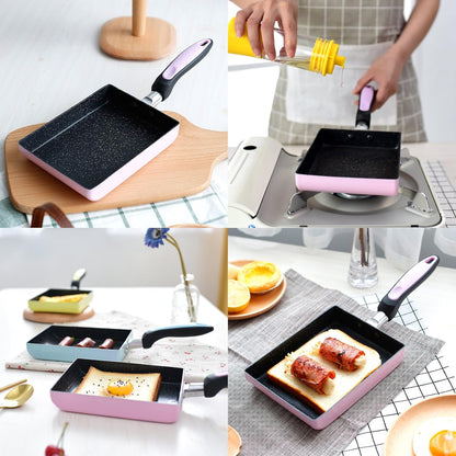 Tamagoyaki Japanese Omelette Pan / Egg Pan - Non-stick Coating - Rectangle Frying Pan Mini Frying Pan – Pink